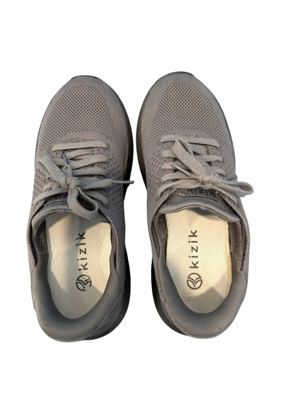 Kizik Lima Hands Free Sneakers Graphite Grey Knit Walking Shoes W7 M5.5